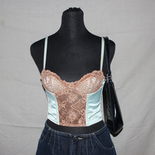 Load image into Gallery viewer, Turquoise lace corset (XS)
