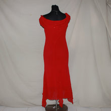Load image into Gallery viewer, BL bedazzled red off shoulder midi dress (S/M)
