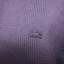 Load image into Gallery viewer, Lacoste purple knitted coated zip up cardigan (L)
