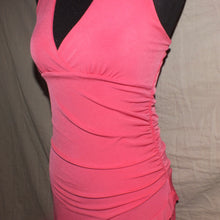 Load image into Gallery viewer, Miss Me pink ruched asymmetrical long dress (S)
