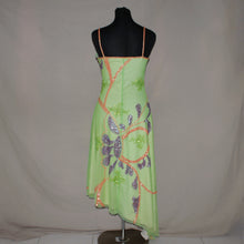 Load image into Gallery viewer, Green asymmetrical fairycore sequenced patterned midi dress (S)
