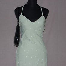 Load image into Gallery viewer, Pastel green polka dot halter midi dress (S)
