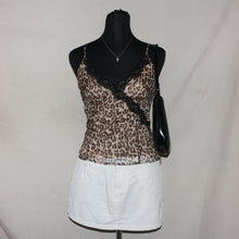 Load image into Gallery viewer, Y2K leopard print lace trim cami tank (S)
