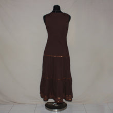 Load image into Gallery viewer, Brown sequenced ruffled maxi dress (S)

