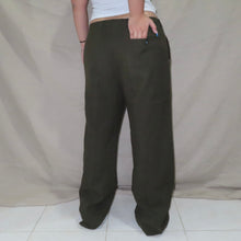 Load image into Gallery viewer, Vintage Burberry velvet green wide leg trousers (W33)
