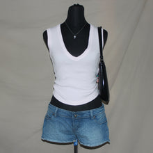 Load image into Gallery viewer, Roxy polka dot denim shorts (S)
