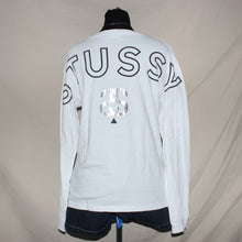 Load image into Gallery viewer, Stussy white graphic logo sweater (L)
