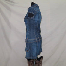 Load image into Gallery viewer, XDYE denim belted midi dress (XS)
