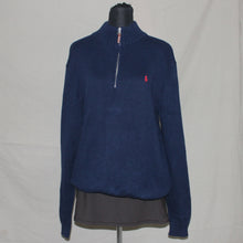 Load image into Gallery viewer, Polo by RL navy blu collared red sweater (L)
