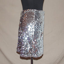 Load image into Gallery viewer, Bedazzled silver midi skirt (S)
