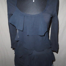 Load image into Gallery viewer, Portmans ruffled black top (S)
