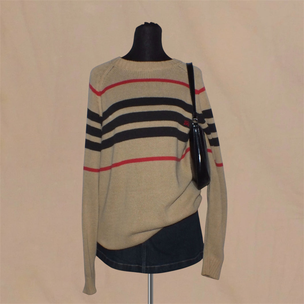 Burberry beige knitted stripped sweater (M)