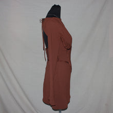 Load image into Gallery viewer, Brown corseted midi dress (XS/S)
