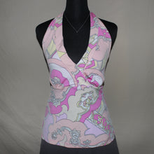Load image into Gallery viewer, Boho patterned pink halter tankini (S)
