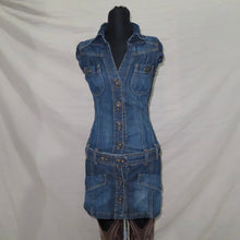 Load image into Gallery viewer, XDYE denim belted midi dress (XS)
