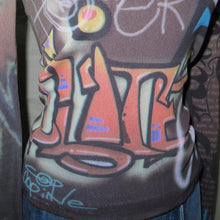 Load image into Gallery viewer, Rare Vintage Cop Copine graphic graffiti mesh top (S)
