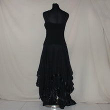 Load image into Gallery viewer, Black bedazzled asymmetrical long dress (M)
