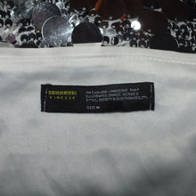 Load image into Gallery viewer, Silver sequenced mini skirt (M)
