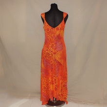 Load image into Gallery viewer, Peruna floral boho orange asymmetrical midi dress (M)
