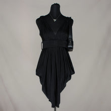 Load image into Gallery viewer, Black asymmetrical midi dress (S)
