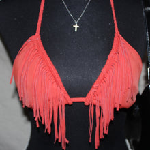 Load image into Gallery viewer, Orange triangle tassel top (S)
