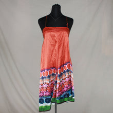 Load image into Gallery viewer, Orange asymmetrical patterned tube midi dress (S)

