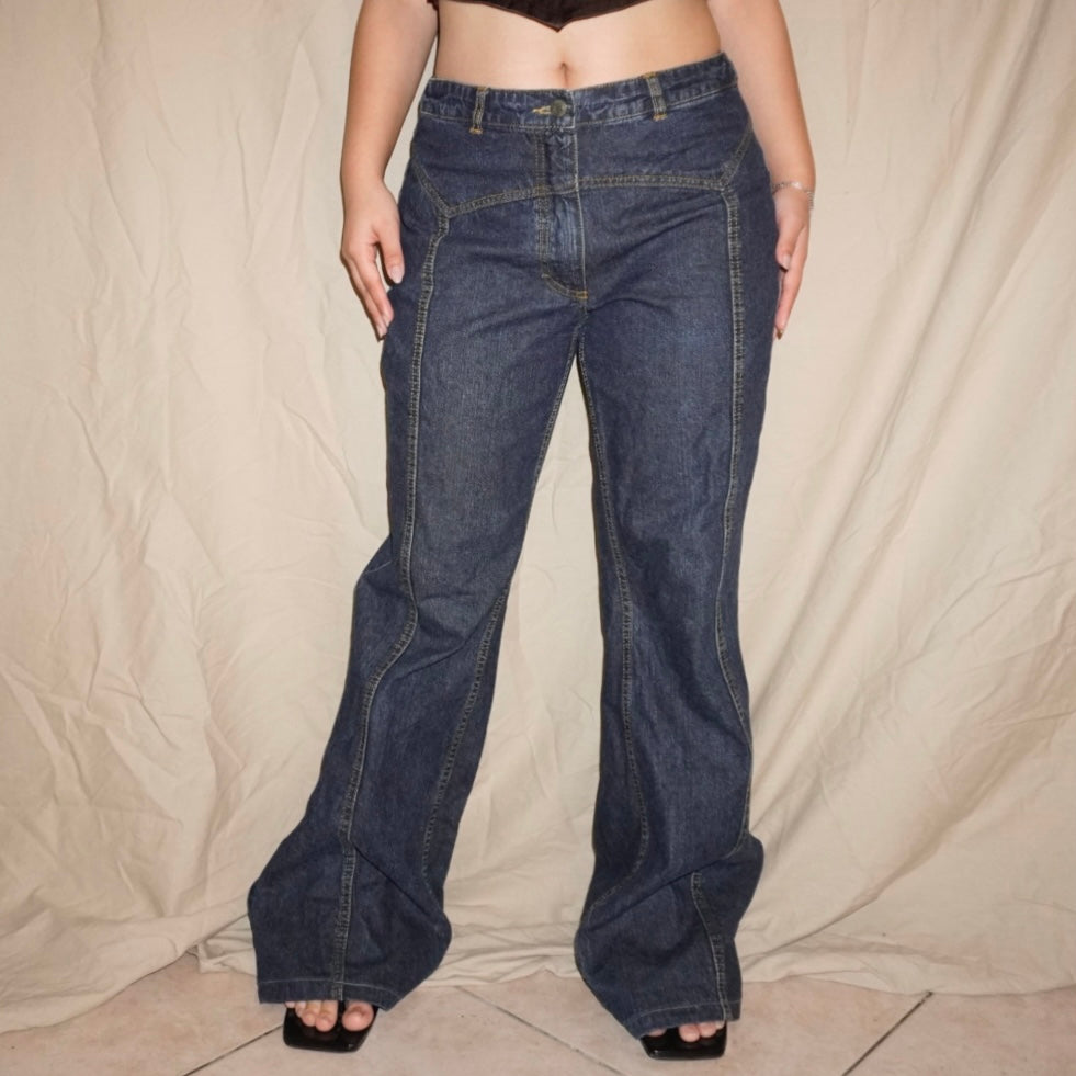 Lined flared jeans (W34)