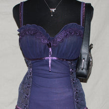 Load image into Gallery viewer, Purple ruched corset (M)
