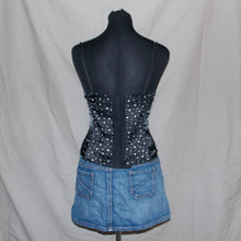 Load image into Gallery viewer, Black polka dot pattern corset top (S)
