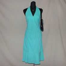 Load image into Gallery viewer, Teal halter midi dress (L)
