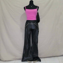 Load image into Gallery viewer, Black satin type belt buckles flared bottoms (XS)
