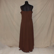 Load image into Gallery viewer, Brown velvet type cowl neck long dress (M)
