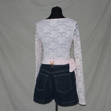 Load image into Gallery viewer, Princess Polly laced baby pink wrap long sleeves top (S)

