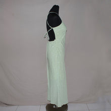 Load image into Gallery viewer, Pastel green polka dot halter midi dress (S)
