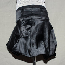 Load image into Gallery viewer, Black satin bubble mini skirt (S)
