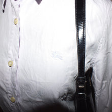Load image into Gallery viewer, Vintage Burberry lilac stripped wide sleeve button up (M)
