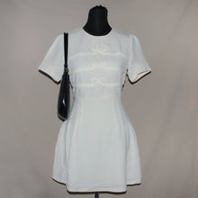 Load image into Gallery viewer, White ribbon patterned midi dress (XS)
