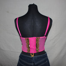 Load image into Gallery viewer, Burgundy laced cropped corset (XS)
