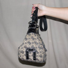 Load image into Gallery viewer, Guess monogram black and beige long shoulder bag
