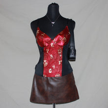 Load image into Gallery viewer, Red floral patterned corset (S)
