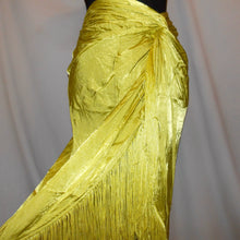 Load image into Gallery viewer, Asymmetrical lime green ruched skirt (S)
