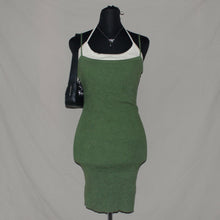 Load image into Gallery viewer, Two-toned green halter midi dress (S)
