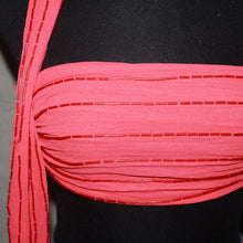 Load image into Gallery viewer, Sequenced coral strapless wrap top (S/M)
