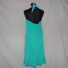 Load image into Gallery viewer, Teal halter midi dress (L)
