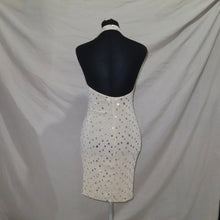 Load image into Gallery viewer, Gold halter flounce London dress (S/M)
