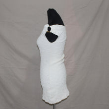 Load image into Gallery viewer, Asymmetrical white patterned midi dress (XS)
