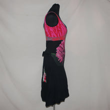 Load image into Gallery viewer, Desigual black floral puff midi dress (S)
