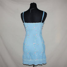 Load image into Gallery viewer, Floral blue mesh midi dress (XS/S)
