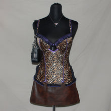 Load image into Gallery viewer, Leopard purple patterned corset (S)
