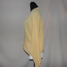 Load image into Gallery viewer, Lacoste oversized yellow V-neck cardigan (M/L)
